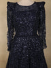 Navy Blue Heavy Sequins Embellished Party Wear Net Gown