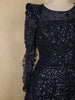 Navy Blue Heavy Sequins Embellished Party Wear Net Gown