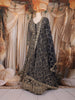 Navy Blue Heavy Sequins Embroidered Design Net Lehenga With Long Jacket