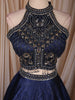 Navy Blue Heavy Sequins Embroidered Design Satin Party Wear Lehenga with Net Dupatta