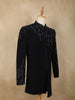 Navy Blue Heavy Sequins and Beads Embroidered Design Polynosic Indo Western Men's Sherwani Set