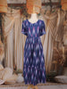 Navy Blue Ikat Printed Design Cotton Kurti