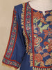 Navy Blue Kashmiri Style Floral Embroidered Cotton Salwar Suit with Dupatta
