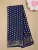 Navy Blue Leaf Butta Design Chiffon Saree