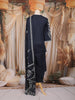 Navy Blue Leaf Embroidered Cotton Salwar Suit with Dupatta