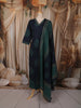 Navy Blue Leaf Printed Design Cotton Straight Cut Salwar Suit with Dupatta