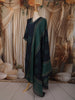Navy Blue Leaf Printed Design Cotton Straight Cut Salwar Suit with Dupatta