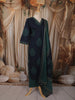 Navy Blue Leaf Printed Design Cotton Straight Cut Salwar Suit with Dupatta