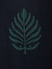 Navy Blue Leaf Printed Design Cotton Straight Cut Salwar Suit with Dupatta