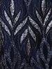 Navy Blue Leaf Sequins Design Party Wear Gown For Girls
