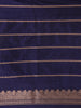 Navy Blue Leaf Woven Design Pure Banarasi Saree