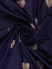 Navy Blue Leaf Woven Design Pure Banarasi Saree