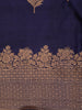 Navy Blue Leaf Woven Design Pure Banarasi Saree