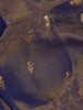 Navy Blue Motifs Design Silk Readymade Blouse - Diadem