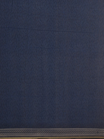 Navy Blue Paisley Design Cotton Saree With Zari Border - Diadem