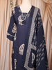Navy Blue Paisley Designed Cotton Salwar Suit