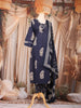 Navy Blue Paisley Designed Cotton Salwar Suit