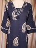 Navy Blue Paisley Designed Cotton Salwar Suit