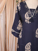 Navy Blue Paisley Designed Cotton Salwar Suit