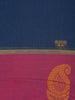 Navy Blue Butta Woven Design Cotton Saree with Zari Border