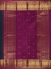 Navy Blue Peacock Woven Pure Kanchipuram Silk Saree With Contrast Border - Diadem
