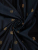 Navy Blue Peacock Woven Pure Kanchipuram Silk Saree With Contrast Border - Diadem