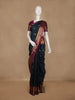 Navy Blue Peacock Woven Pure Kanchipuram Silk Saree With Contrast Border - Diadem