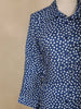 Navy Blue Polka Dot Printed Cotton Kurti Top