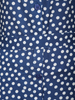 Navy Blue Polka Dot Printed Cotton Kurti Top