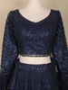 Navy Blue Sequins Design Lehenga Set with Net Dupatta