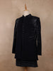 Navy Blue Sequins Design Polynosic Sherwani Suit