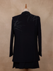 Navy Blue Sequins Design Polynosic Sherwani Suit