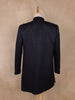 Navy Blue Sequins Design Polynosic Sherwani Suit with Asymmetric Overlap Button Closure