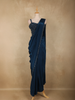 Navy Blue Sequins Embroidered Satin Ready To Wear Saree