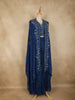 Navy Blue Sequins and Beads Embroidered Design Georgette Indo-Western Skirt Top