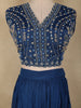 Navy Blue Sequins and Beads Embroidered Design Georgette Indo-Western Skirt Top