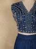 Navy Blue Sequins and Beads Embroidered Design Georgette Indo-Western Skirt Top