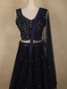Navy Blue Sequins and Beads Embroidered Design Net Lehenga With Net Dupatta