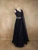 Navy Blue Sequins and Beads Embroidered Design Net Lehenga With Net Dupatta