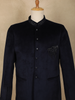 Navy Blue Sequins and Beads Embroidered Design Velvet Men’s Suit