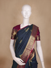 Navy Blue Small Butta Woven Kanchipuram Silk Saree