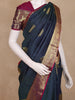 Navy Blue Small Butta Woven Kanchipuram Silk Saree