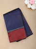 Navy Blue Solid Design Soft Silk Fancy Wear Saree with Contrast Border