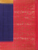 Navy Blue Solid Designed Tussar Silk Saree With Contrast Border