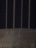 Navy Blue Striped Design Chiffon Saree With Zari Border