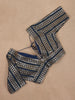 Navy Blue Striped Design Georgette Readymade Blouse - Diadem