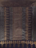 Navy Blue Striped Woven Design Pure Kanchipuram Silk Saree with Birds Motif Border
