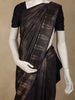 Navy Blue Striped Woven Design Pure Kanchipuram Silk Saree with Birds Motif Border