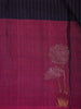 Navy Blue Striped Woven Pure Kanchipuram Silk Saree With Contrast Pallu