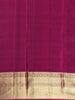 Navy Blue Stripes Butta Woven Kanchipuram Silk Saree With Contrast Pink Zari Border